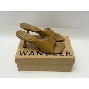 New Women’s Wandler Julio Sandal Mule in Sparrow Mix Tan Leather Size 40 US 10